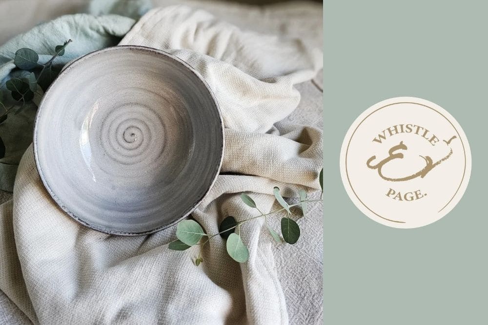 Grey ceramic spiral bowl